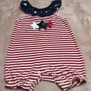 Way to Celebrate Patriotic Fourth Of July Stars USA Flag 0-3‎ Months Baby Romper